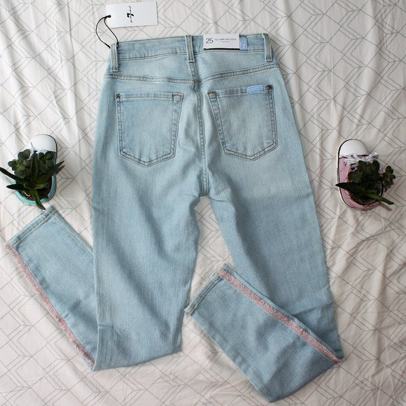 High waist ankle skinny with pink frill strip - NWT - Picture 2 of 6